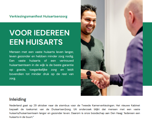 Arts begroet patient met een handdruk.
