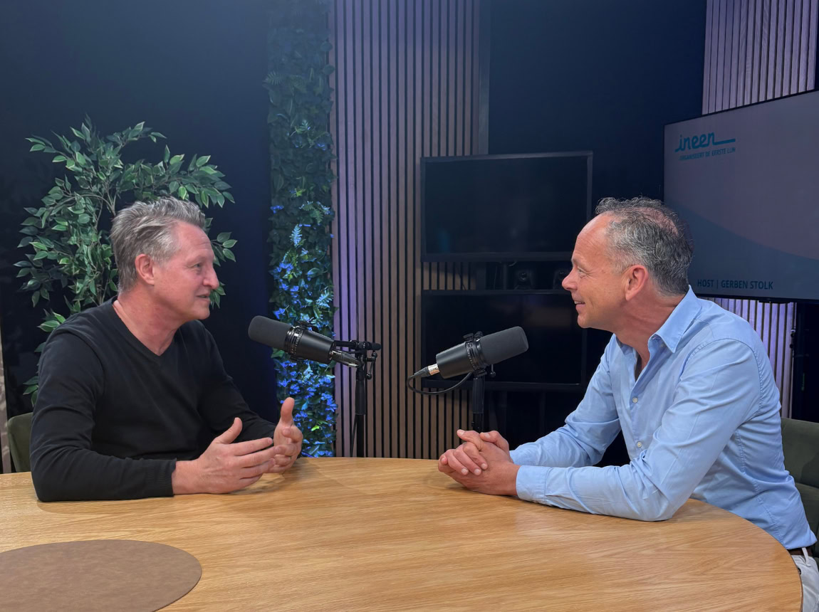 Podcast opname Stephan Hermsen en host Gerben Stolk